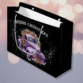 Nostalgische Lila LKW-Zuhause zu Weihnachten Große Geschenktüte