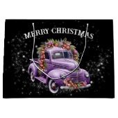 Nostalgische Lila LKW-Zuhause zu Weihnachten Große Geschenktüte (Vorderseite)