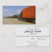 Nostalgische LKW-Fahrer-Begräbnis- Visitenkarte (Vorne/Hinten)