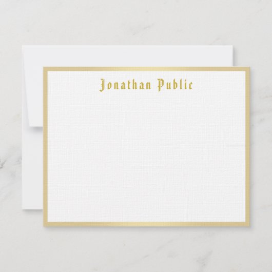 Nostalgische Look Gold Calligraphy Script-Vorlage Mitteilungskarte (Vorderseite)