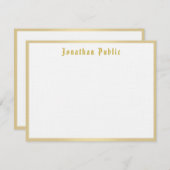 Nostalgische Look Gold Calligraphy Script-Vorlage Mitteilungskarte (Vorne/Hinten)