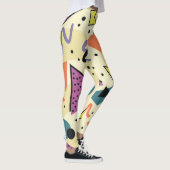 Nostalgische Memphis Retro-Formen Leggings (Rechts)