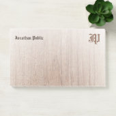 Nostalgische Monogram Template Custom Wood Look Post-it Klebezettel (Büro)