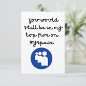 Nostalgische MySpace-Freundschaft/ Geburtstagskart Karte (Stehend Vorderseite)