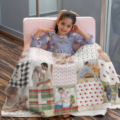Nostalgische Patchwork-Erinnerungen: Quilt-Muster- Fleecedecke