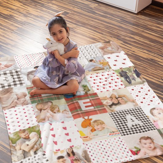 Nostalgische Patchwork-Erinnerungen: Quilt-Muster- Fleecedecke