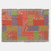 Nostalgische Poppies-Imitate-Patchwork-Throw-Blank Decke (Vorderseite)
