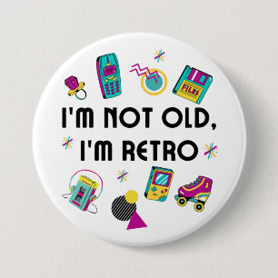 nostalgische Retro-Neon-Farbe 80er-Jahre-Memorabil Button