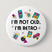 nostalgische Retro-Neon-Farbe 80er Memorabilia Button (Vorderseite)