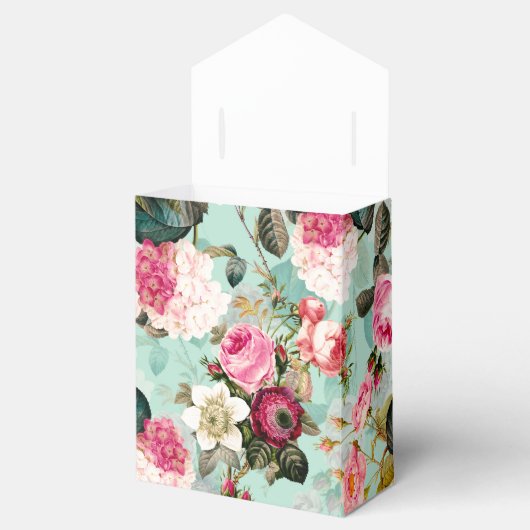 Nostalgische Rose Muster Minze Geschenkschachtel (Geöffnet)
