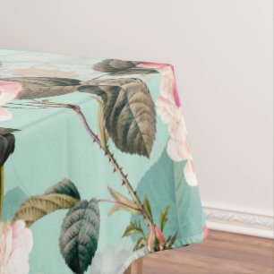 Nostalgische Rose Muster Minze Tischdecke