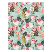 Nostalgische Rose Muster Minze Tischdecke (Vorderseite)