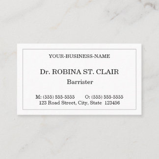 Nostalgische Style Law Beruflich Business Card Visitenkarte