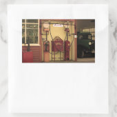 Nostalgische Tankstelle Rechteckiger Aufkleber (Tasche)