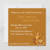 Nostalgische Tea Time Sip und Babydusche Einladung (Rückseite)