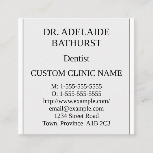 Nostalgische, traditionelle Visitenkarte (Vorderseite)