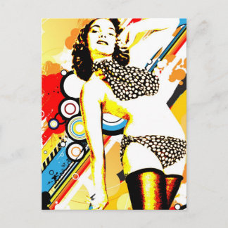 Nostalgische Verführung - Polka Dottie Postkarte