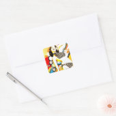 Nostalgische Verführung - Polka Dottie Quadratischer Aufkleber (Umschlag)