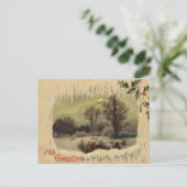 Nostalgische viktorianische Winternacht Postkarte (Stehend Vorderseite)