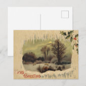 Nostalgische viktorianische Winternacht Postkarte (Vorne/Hinten)