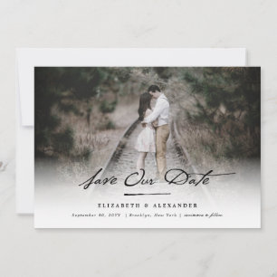 Nostalgische Vintage-Handschrift Schrift Foto Hoch Save The Date