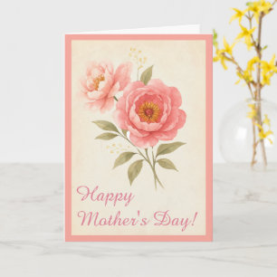 Nostalgische Vintage-Rosa-Rosen-Muttertags-Karte Karte