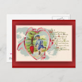 Nostalgische Vintage Valentinenkarte Feiertagspostkarte (Vorne/Hinten)