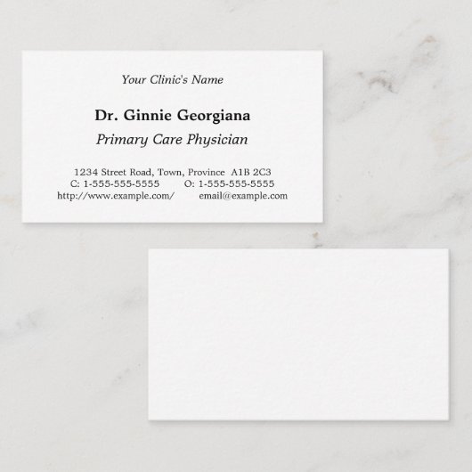 Nostalgische, Vintage Visitenkarte (Vorne/Hinten)