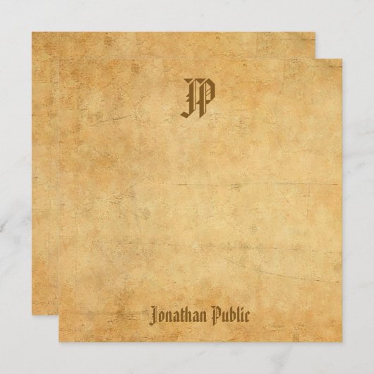 Nostalgische Vintage Vorlage für Monogramm (Vorne/Hinten)