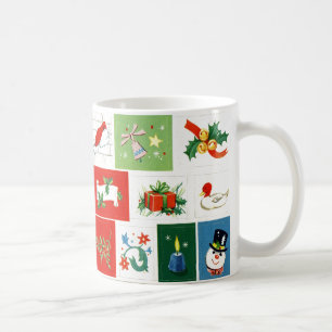 Nostalgische Vintage-Weihnachts-Icons-Tasse Kaffeetasse