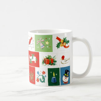 Nostalgische Vintage-Weihnachts-Icons-Tasse Kaffeetasse
