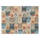 Nostalgische Vintage Weihnachtsgeschenktasche Tischdecke (Vorderseite (Horizontal))