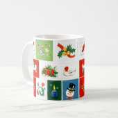 Nostalgische Vintage Weihnachtsikonen-Tasse Kaffeetasse (Vorderseite Links)