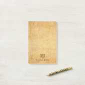 Nostalgische Vorlage Elegante Kalligraphie Monogra Post-it Klebezettel (Auf Schreibtisch)