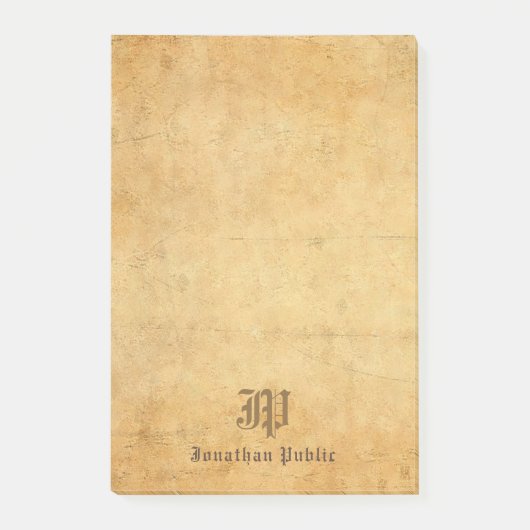 Nostalgische Vorlage Elegante Kalligraphie Monogra Post-it Klebezettel (Vorderseite)