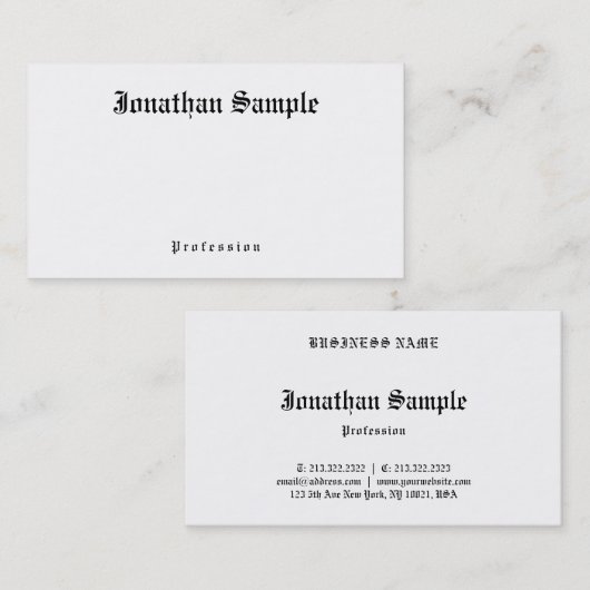 Nostalgische Vorlage für altenglischen Text im kla Visitenkarte (Vorne/Hinten)