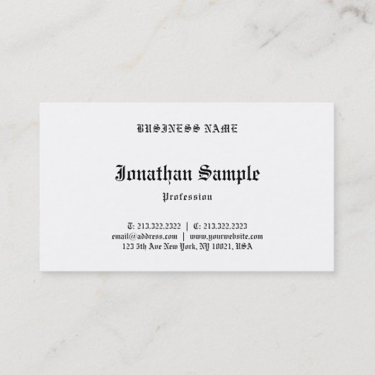 Nostalgische Vorlage für altenglischen Text im kla Visitenkarte (Rückseite)