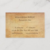 Nostalgische Vorlage für altes Papier schaut Premi Visitenkarte (Rückseite)