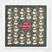 Nostalgische Wasserfarbe Traditionelle Weihnachten Serviette (Vorderseite)