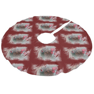 Nostalgische Weihnachten Leinenimitat Weihnachtsbaumdecke