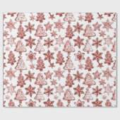 Nostalgische Weihnachten Rot Geschenkpapier (Flach)