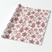 Nostalgische Weihnachten Rot Geschenkpapier (Ungerollt)