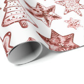 Nostalgische Weihnachten Rot Geschenkpapier (Rolleneckpunkt)