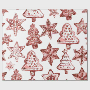 Nostalgische Weihnachten Rot Geschenkpapier