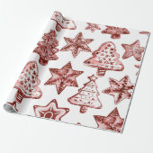 Nostalgische Weihnachten Rot Geschenkpapier (Ungerollt)
