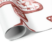 Nostalgische Weihnachten Rot Geschenkpapier (Rolleneckpunkt)