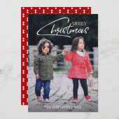 Nostalgische Weihnachts-Script-Holiday-Fotokarte Feiertagskarte (Vorne/Hinten)