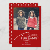 Nostalgische Weihnachts-Script-Holiday-Fotokarte Feiertagskarte (Vorne/Hinten)