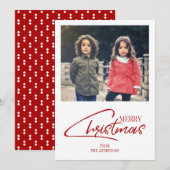 Nostalgische Weihnachts-Script-Holiday-Fotokarte Feiertagskarte (Vorne/Hinten)