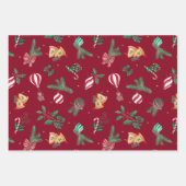 Nostalgische Weihnachtsbären Teddy Bears Baubles H Geschenkpapier Set (Vorderseite 2)